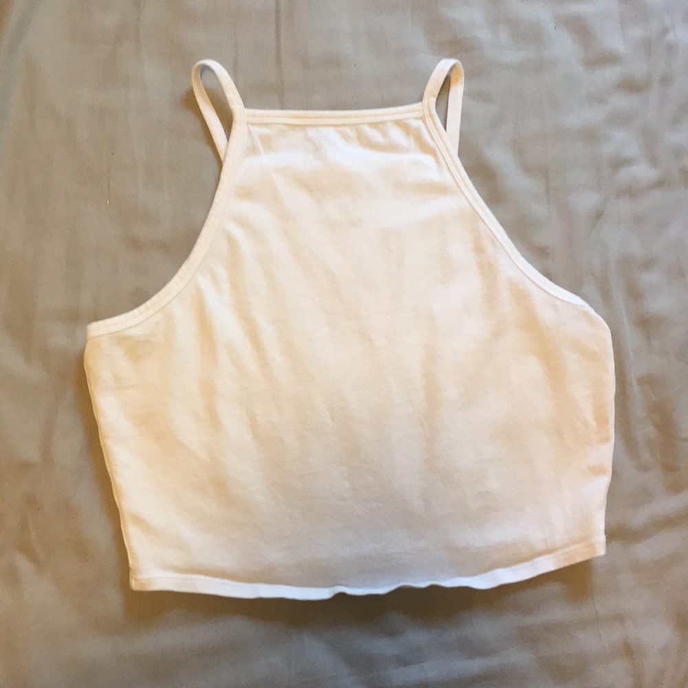 Worn once Medium(also fits small)white halter tank